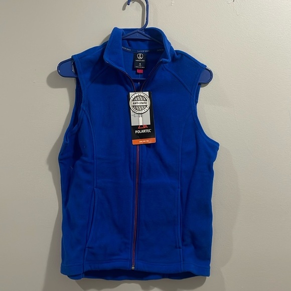 Lands End NWT air core 100 blue fleece vest - Picture 1 of 6